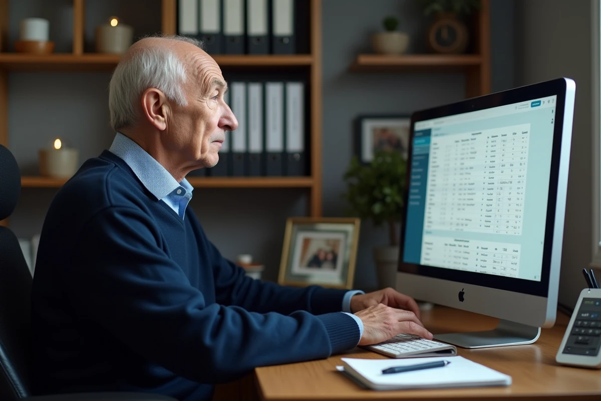 Ancien salarié accédant à ses documents RH sur MyPeopleDoc depuis un bureau à domicile