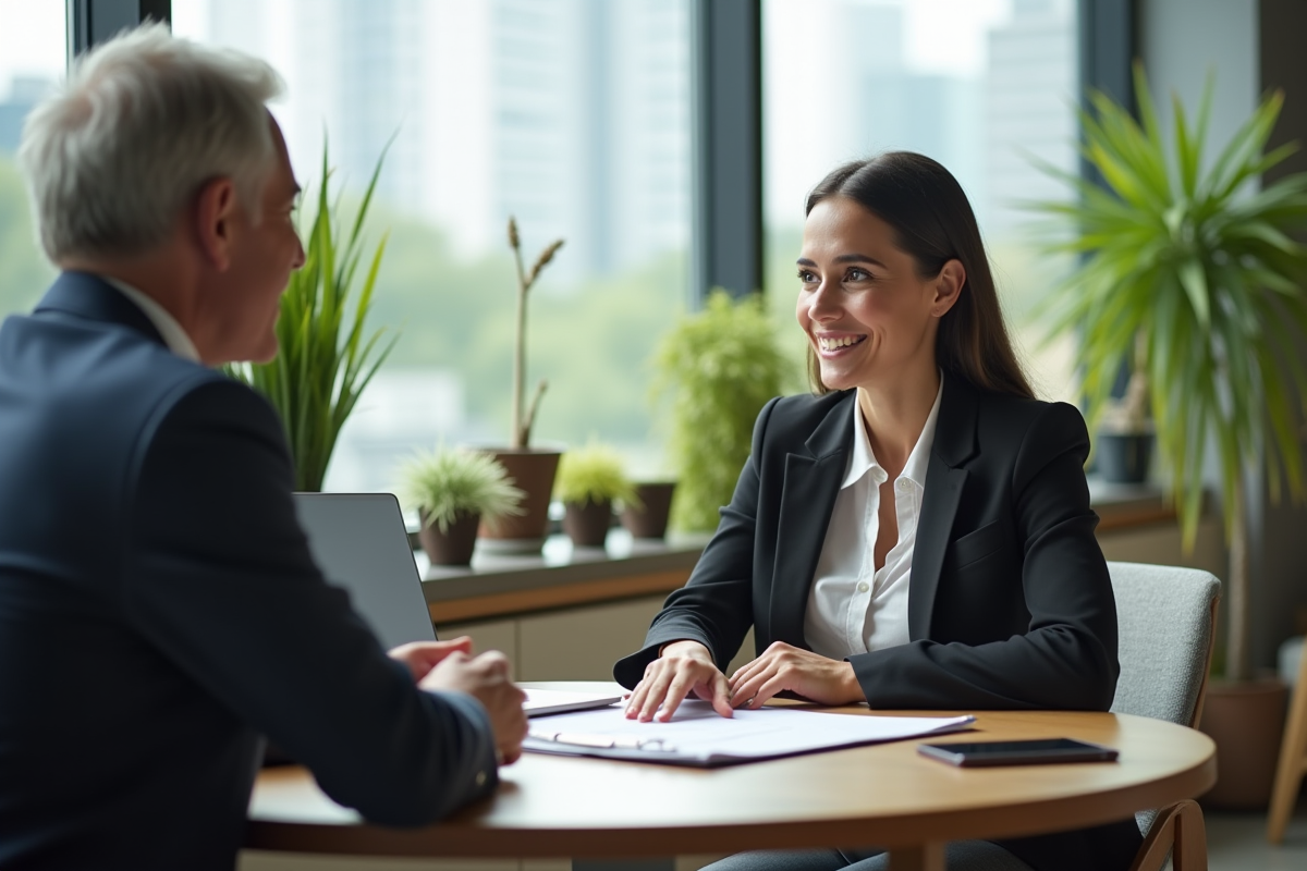 Jeune femme RH discutant avec collègue dans un espace détente