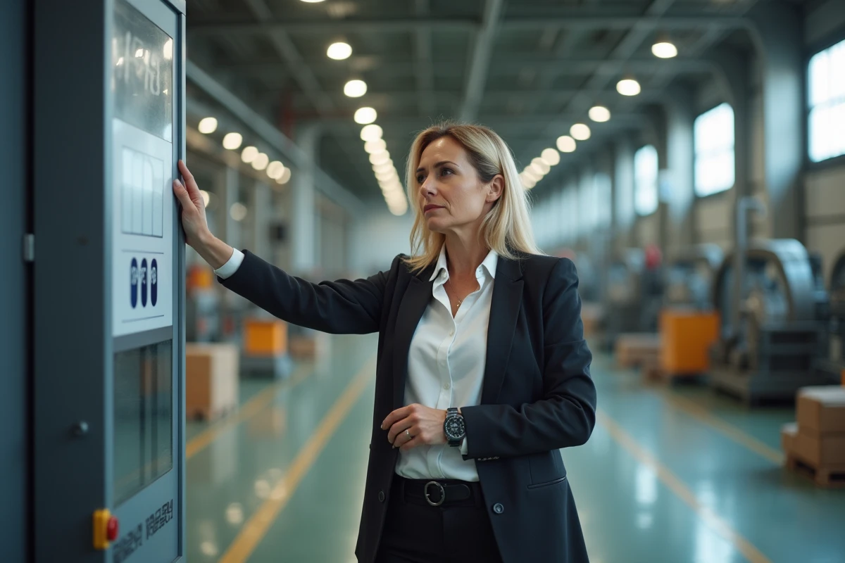 Femme contr&ocirc;lant l