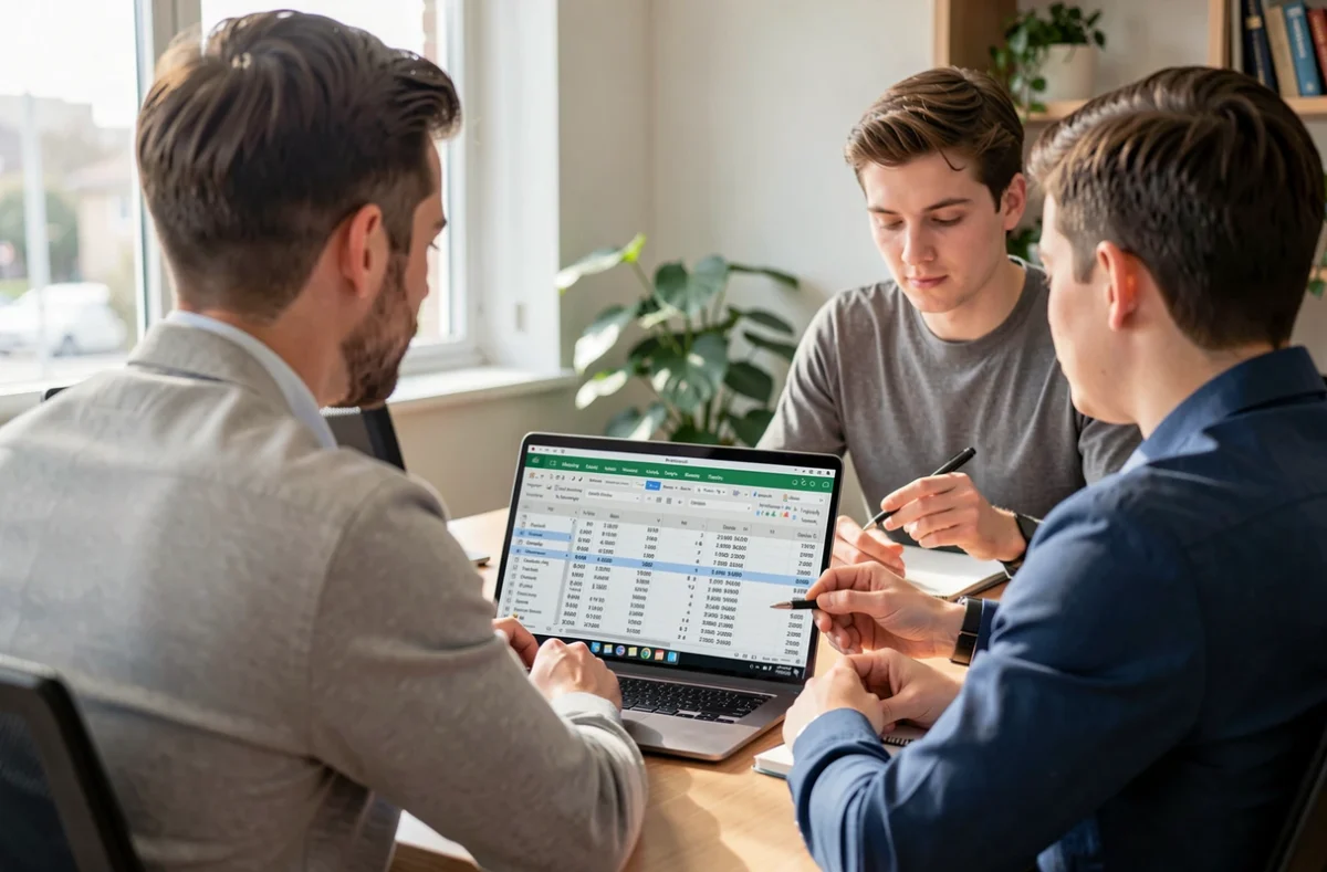 Responsable et jeune recrue examinant un budget sur ordinateur